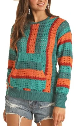 Boho Striped Hoodie -RodeoRave RRWT94R0ZB BZ 70901.1680547778