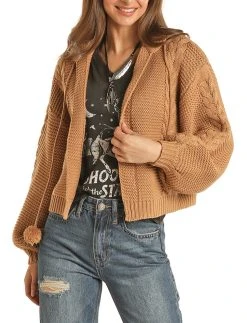 Hooded Knit Cardigan -RodeoRave RRWT95R04O AZ 03640.1674838577