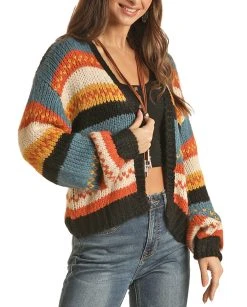 Stripe Knit Cardigan #RRWT95R04U