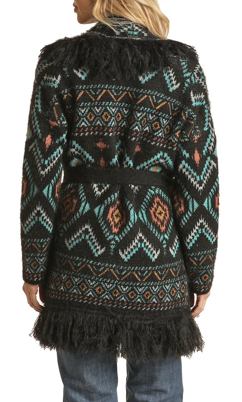 Aztec Knitted Cardigan 2 Aztec Knitted Cardigan - Image 2