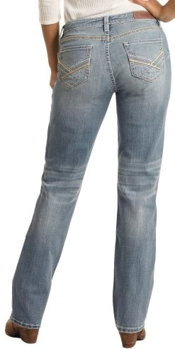Mid Rise Stretch Boyfriend Straight Jeans #W2-3690