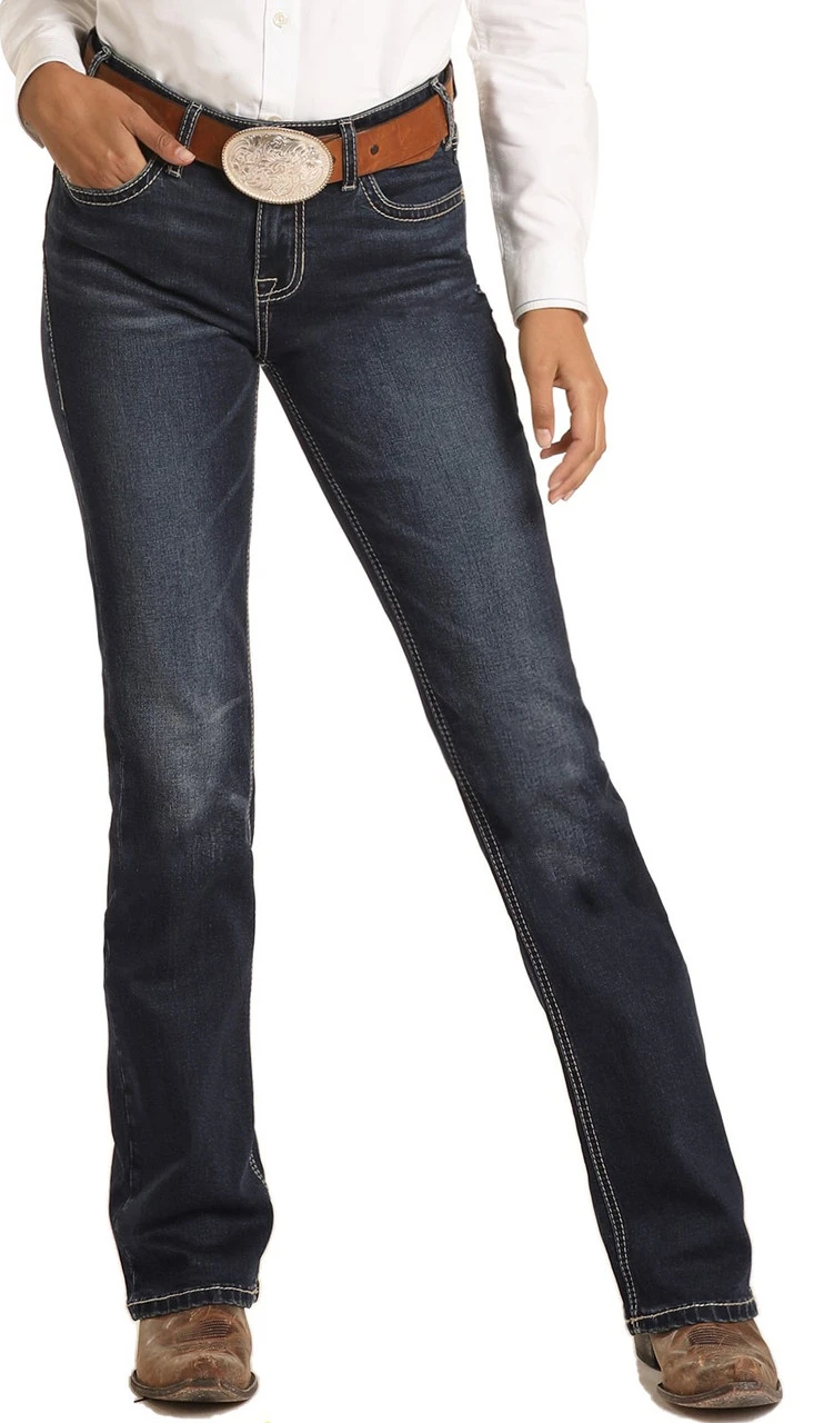Mid Rise Extra Stretch Bootcut Riding Jeans #W7-3548 2 Mid Rise Extra Stretch Bootcut Riding Jeans #W7-3548 - Image 2