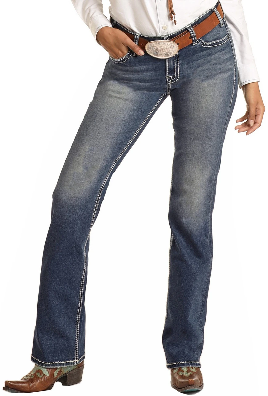 Mid Rise Extra Stretch Bootcut Riding Jeans #W7-3549 2 Mid Rise Extra Stretch Bootcut Riding Jeans #W7-3549 - Image 2