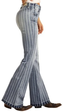 High Rise Extra Stretch Striped Trouser Jeans #W8H2533