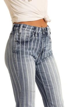 High Rise Extra Stretch Striped Trouser Jeans #W8H2533 -RodeoRave W8H2533 D 300 300 04609.1604632290