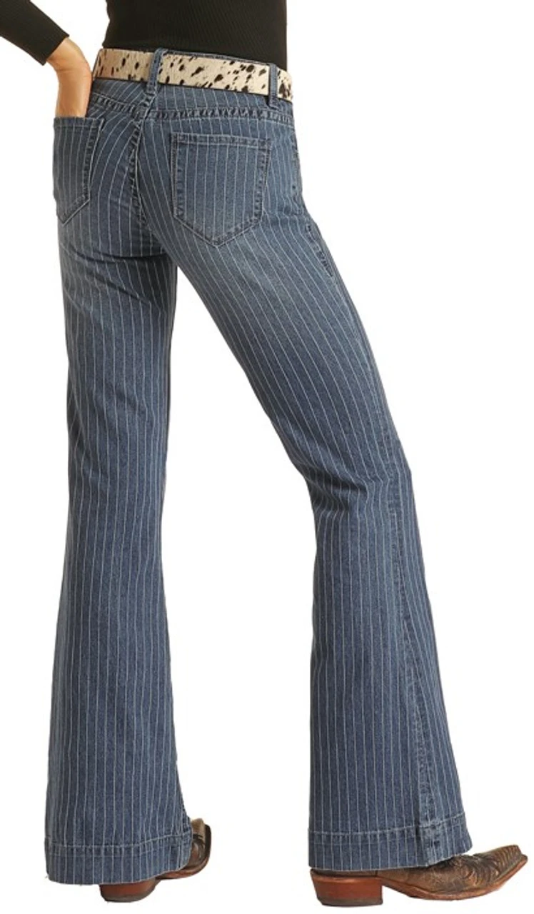 Mid Rise Extra Stretch Striped Trousers #W8M2681 2 Mid Rise Extra Stretch Striped Trousers #W8M2681 - Image 2