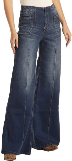 High Rise Extra Stretch Palazzo Flare Jeans #WHF3529