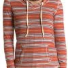 Coral Serape Stripe Print Hoodie