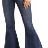 Button Bells High Rise Stretch Flare Jeans #WPB6100