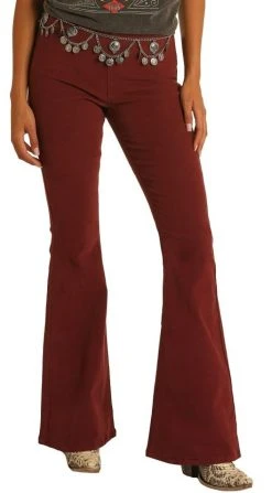 Bargain Bells High Rise Stretch Pull-On Flare Jeans #WPH1653