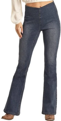 Bargain Bells High Rise Stretch Pull-On Flare Jeans #WPH3501