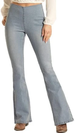 Bargain Bells High Rise Stretch Pull-On Flare Jeans #WPH3502