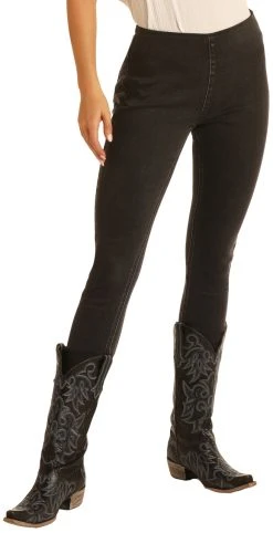 Skinny Mini High Rise Stretch Black Pull-On Jeans #WPS8179