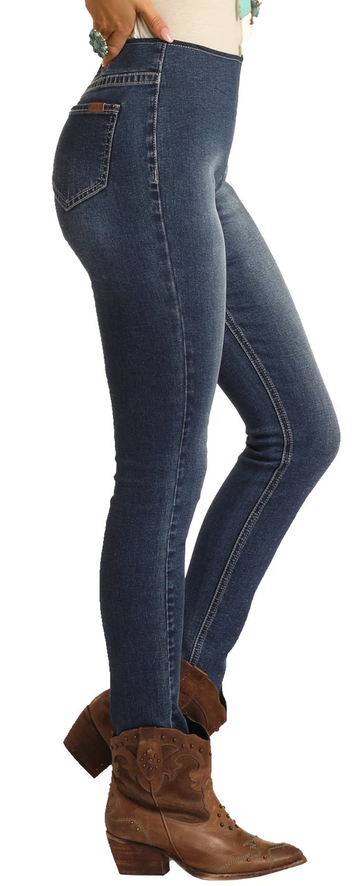 Skinny Mini High Rise Stretch Pull-On Jeans #WPS9754 2 Skinny Mini High Rise Stretch Pull-On Jeans #WPS9754 - Image 2