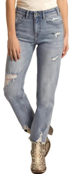 High Rise Straight Cropped Jeans #WSC3536