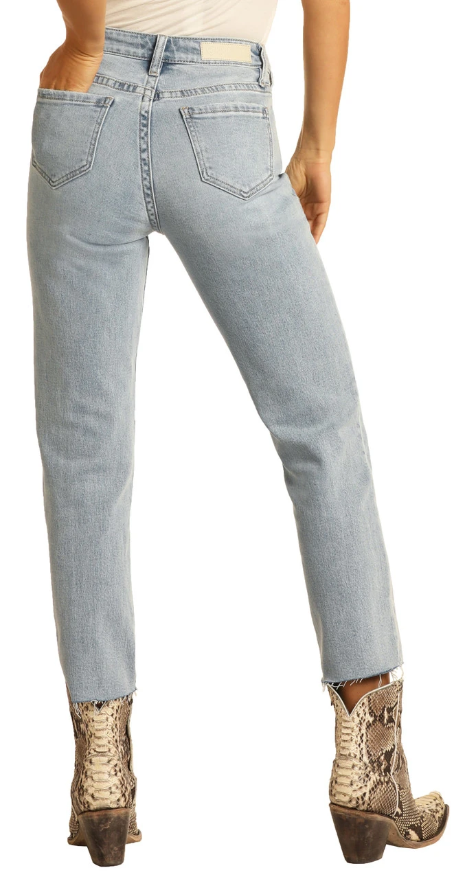 High Rise Extra Stretch Button Fly Cropped Jeans #WSC9797 3 High Rise Extra Stretch Button Fly Cropped Jeans #WSC9797 - Image 3