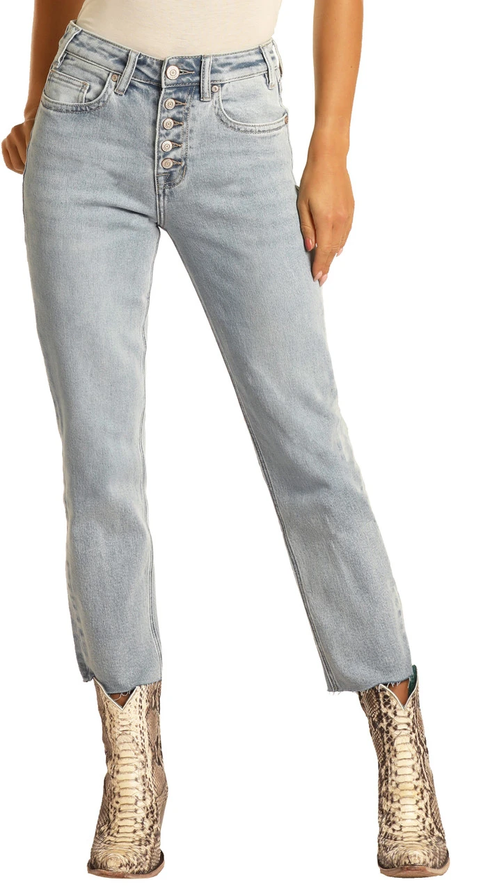 High Rise Extra Stretch Button Fly Cropped Jeans #WSC9797 1 High Rise Extra Stretch Button Fly Cropped Jeans #WSC9797