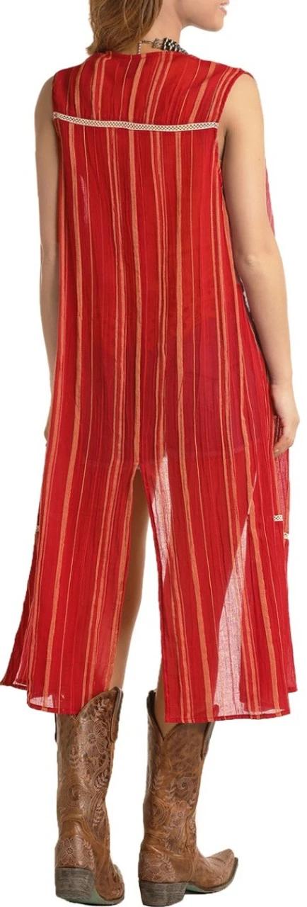 Striped Sleeveless Duster #B5V5148 2 Striped Sleeveless Duster #B5V5148 - Image 2