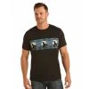 Rock & Roll Cowboy Border Bronc Rider Print T-Shirt