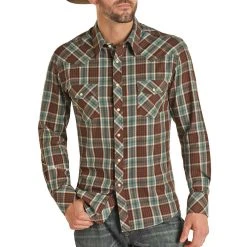 Rock & Roll Cowboy Vintage 46 Plaid Snap Shirt