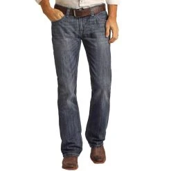 Rock & Roll Denim Men's Pistol Regular Fit Raised Denim V Bootcut Jeans -RodeoRave img97533 rock roll denim men s pistol regular fit raised denim v bootcut jeans