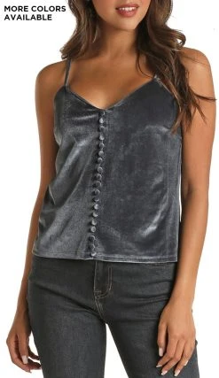 Velvet Spaghetti Strap Tank #49-2341