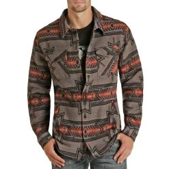 Rock & Roll Cowboy Men's Aztec Shirt Jacket