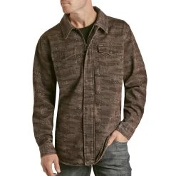 Rock & Roll Cowboy Men's Distressed Camo Shirt Jacket