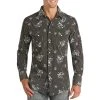 Rock & Roll Cowboy Men's Floral Stripe Snap Shirt