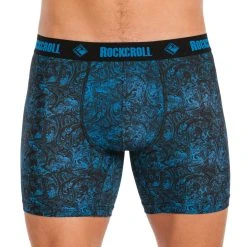 Performance Boxer Brief - Blue And Black Paisley #U6-8957